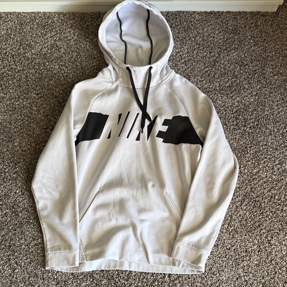 Nike Men's Hoodie in White with Black Logo